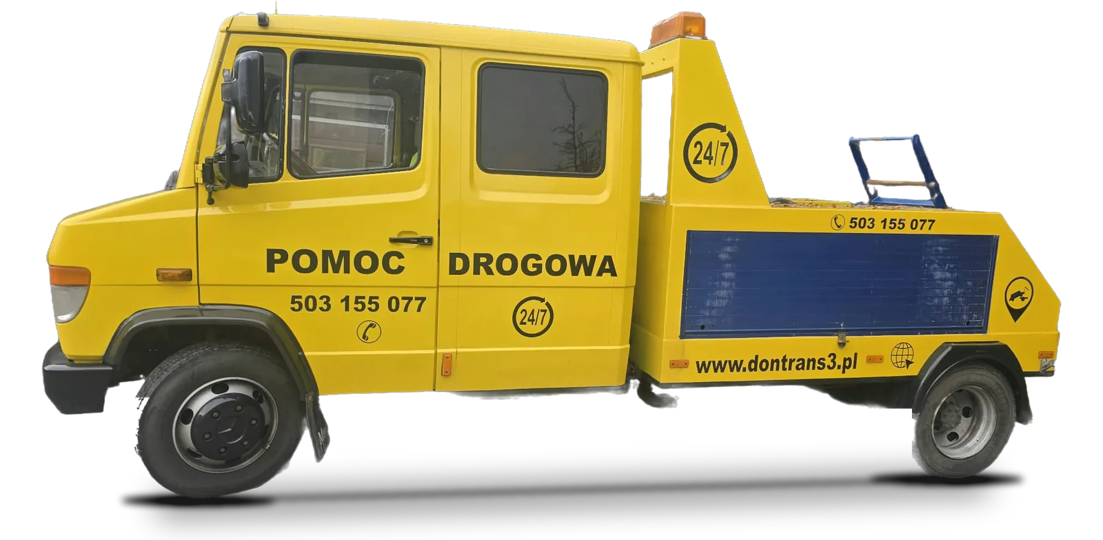 Holownik pomocy drogowej Don-Trans – widok z boku